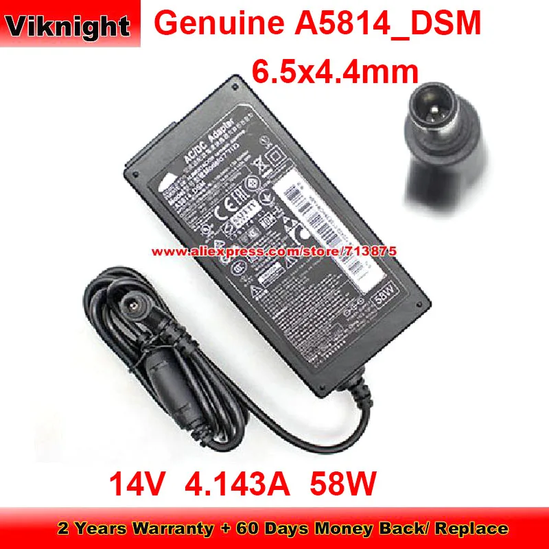 

Genuine 58W Charger 14V 4.143A AC Adapter A5814_DSM for Samsung HW-J6000R T24C550NDZA T27C73OND S29E790CNS T28C570EN Monitor