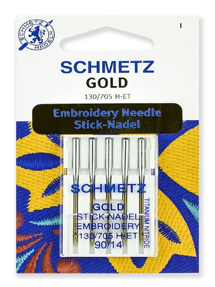 SCHMETZ Иглы машинные для вышивки Gold Titanium №90 (5 шт) | Игрушки и хобби