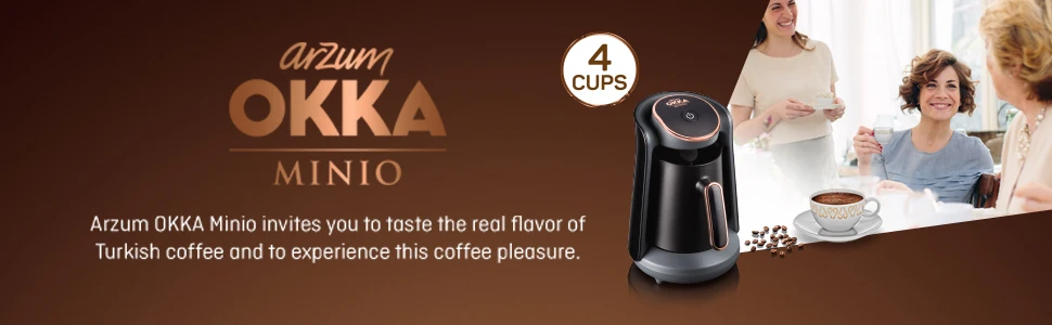 ARZUM OKKA Турецкая кофемашина MINIO, емкость 4 чашки(300 мл.), моющийся кофейник, система звукового оповещения, мощность 480 Вт, 220-240 В