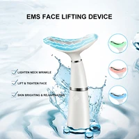ems face neck lifting massager 3 colors wrinkle remover led photon therapy rf heating skin care beauty device reduce double chin
