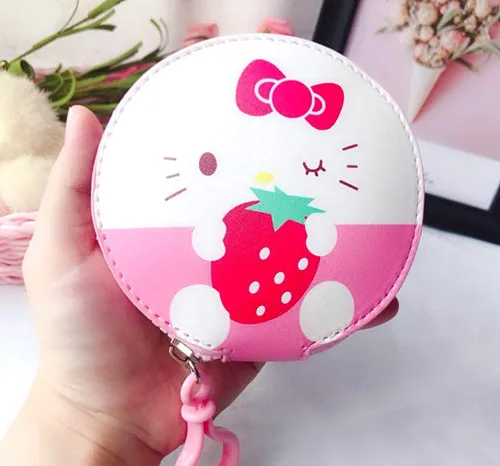 Hello kitty мультфильм pu кожа Монета Сумка Кошелек держатель для наушников ключ сумка XK-0862