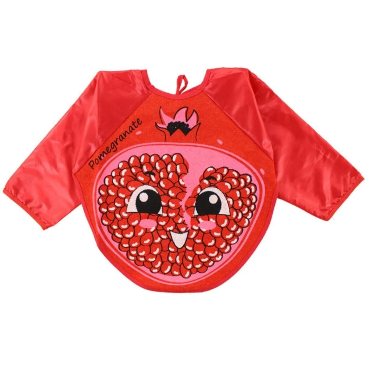 

Pomegranate Patterned Long Sleeved Baby Bib - No Leak Bib for Babies - (6-36 Months)