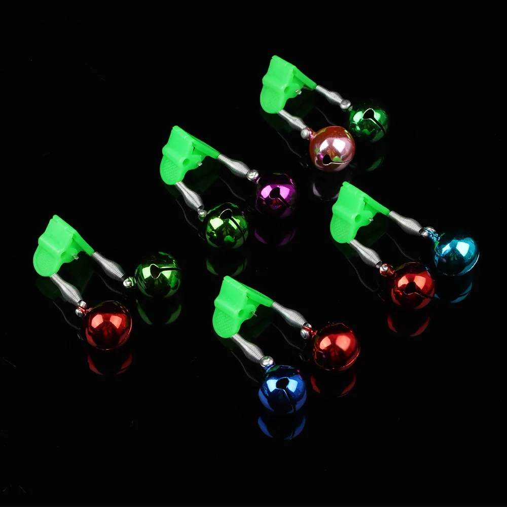 5 шт. спиральные колокольчики сигнализация поклевки рыболовный зажим двойные