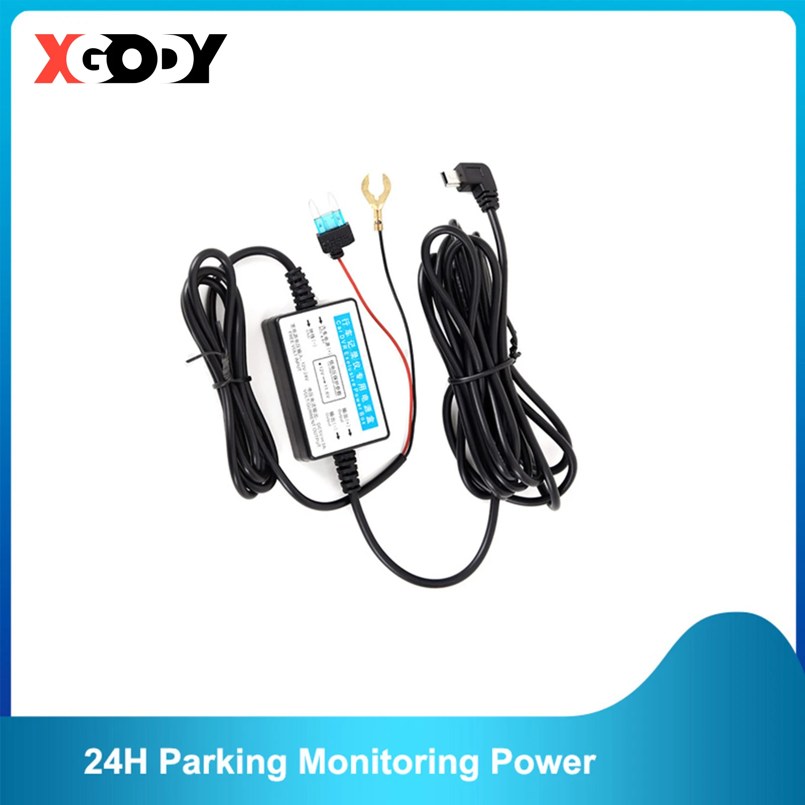 

XGODY 3.65M OBD Buck Line Car Camera for 24 Hours Parking Monitoring Dash Cam DVR Camera Cable Length Car Accessories 12V-24V