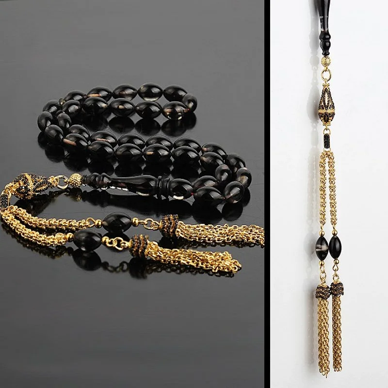 Лучшее качество натуральный циркон черные каменные бусы ручной работы четки