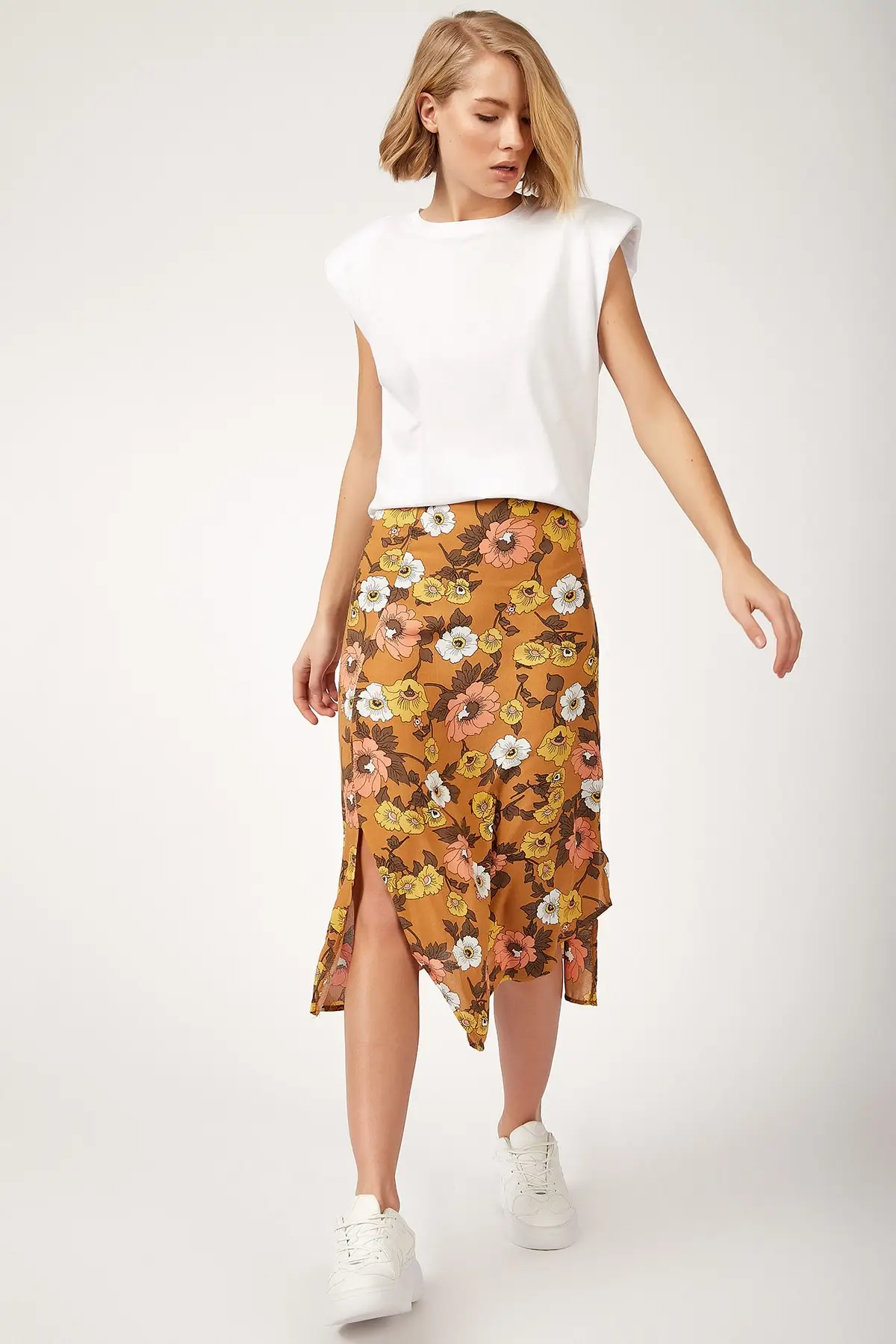 Счастья ist. Женская Вискозная юбка с разрезами BH00230|Женские юбки| |