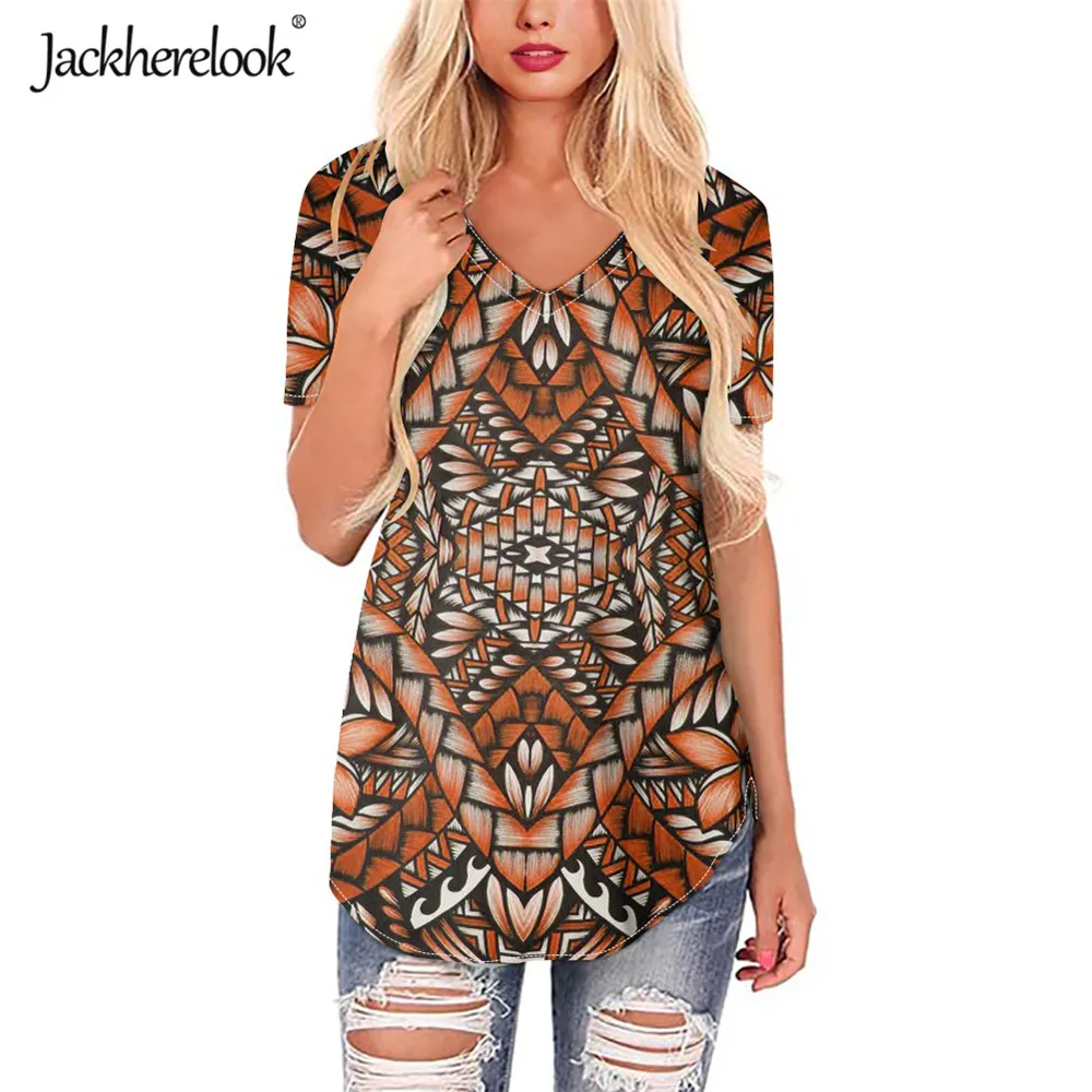 

Jackherelook Plus Size Blouse Women Shirts Tops Vintage Polynesian Hibiscus Print Fashion Casual Long Sleeve Blouses Femme Blusa