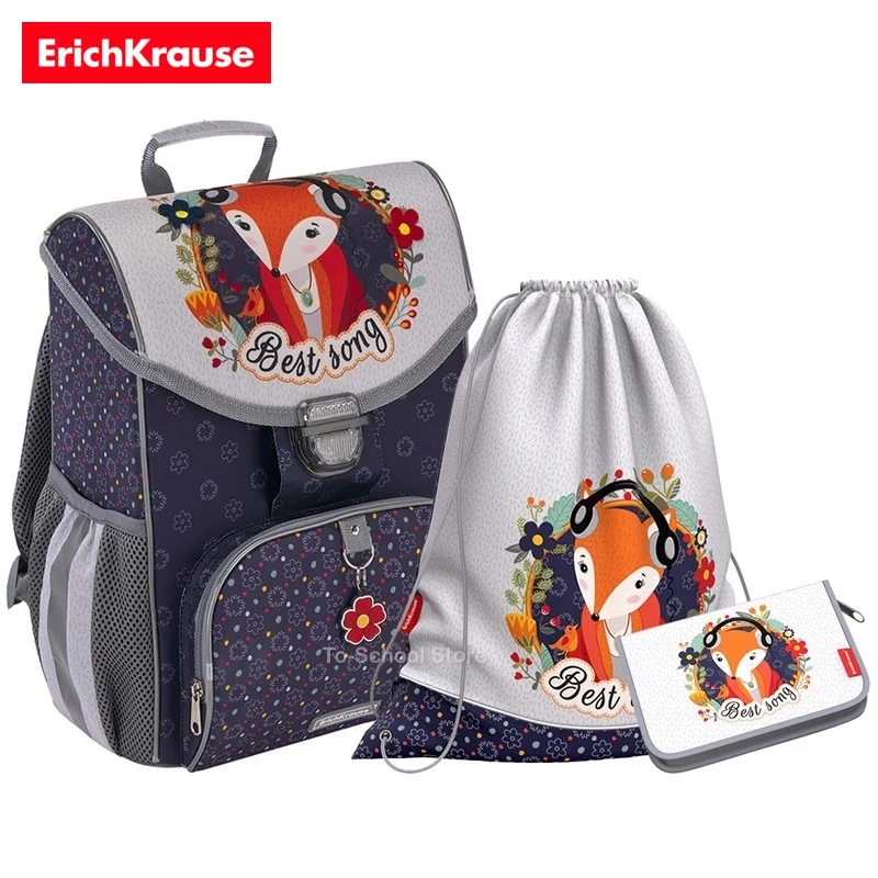 Школьный ортопедический ранец для девочки Erich Krause ErgoLine 15L Music Fox + пенал и мешок