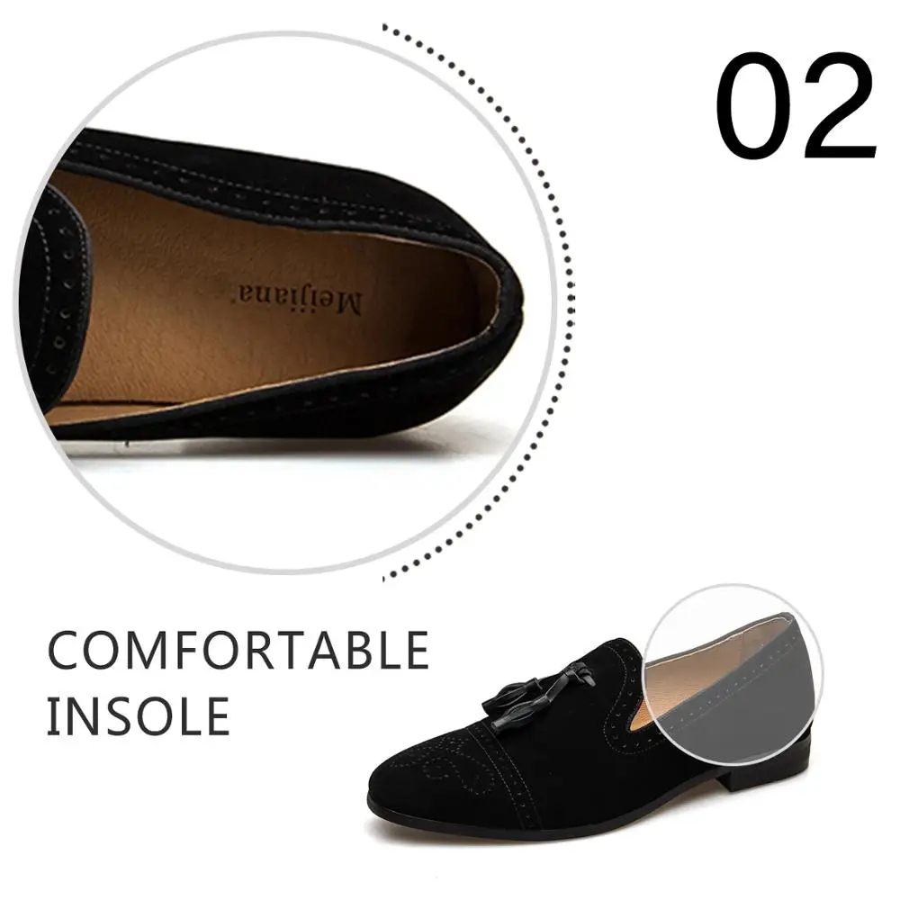 Черные мужские лоферы ручной работы MEIJIAN модные бархатные туфли для вечерние НКИ