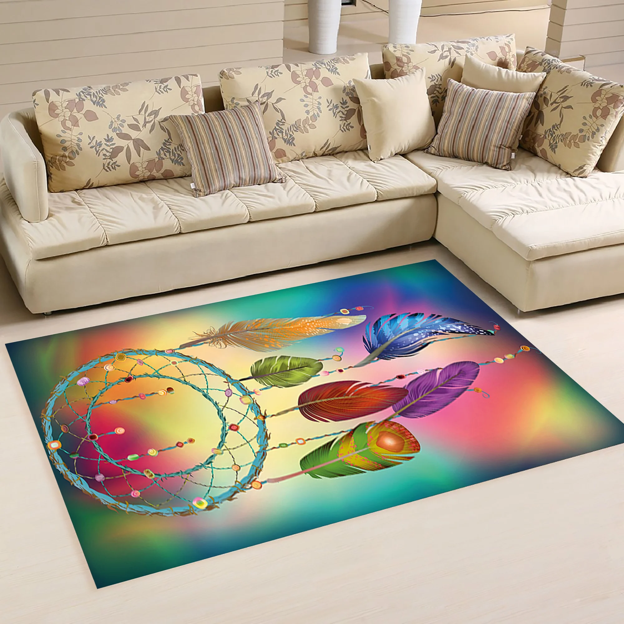 

Color Dreamcatcher Rug, 3d Print Rug,Kids Room Rugs, Modern Rug,Home Decor Carpet,For Living Room Rug,Fan Carpets, Area Rug,