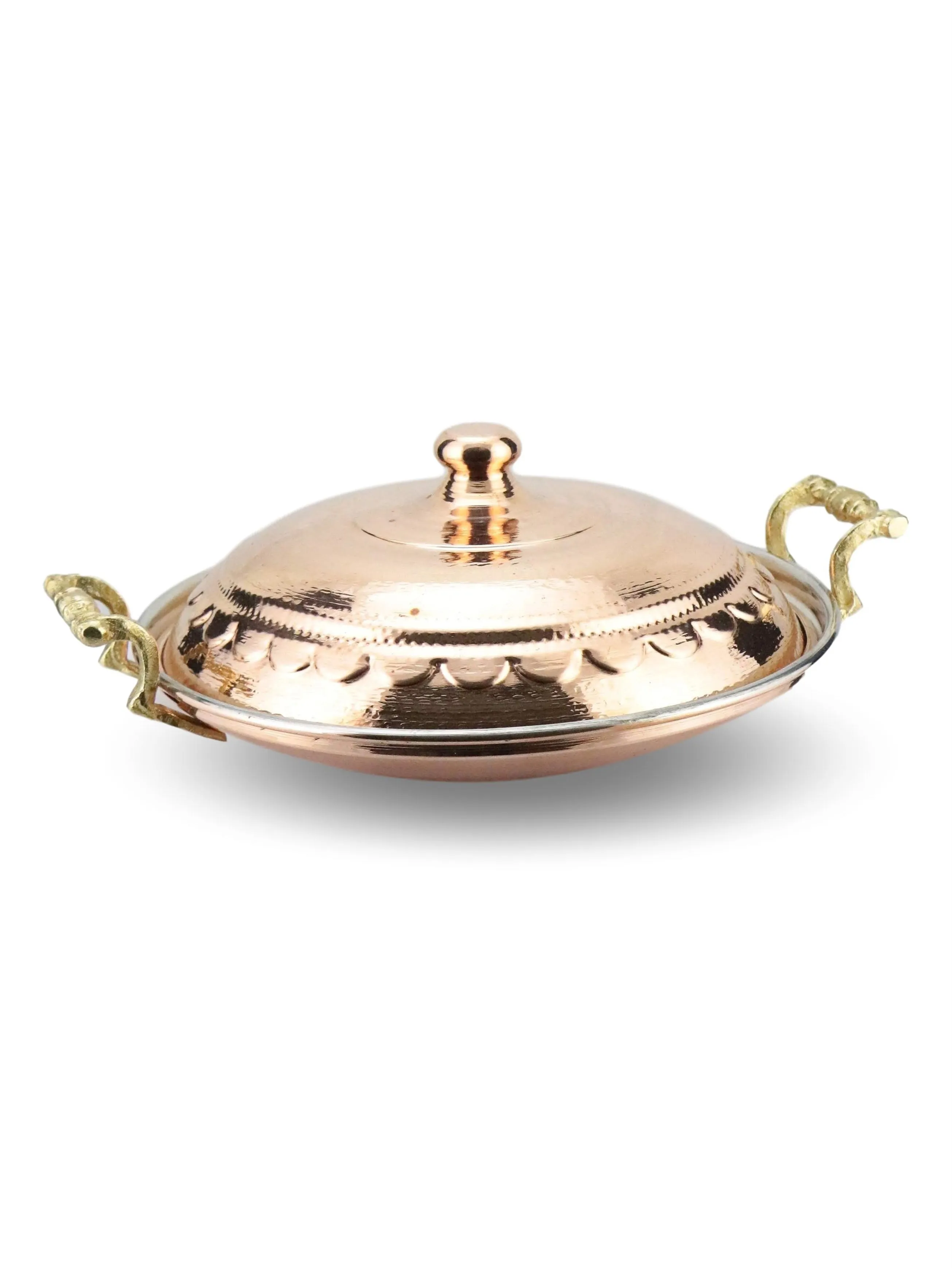 

SONAYCOPPER Hammered Turkish Copper Wok Pan, Meat Cooking Pan