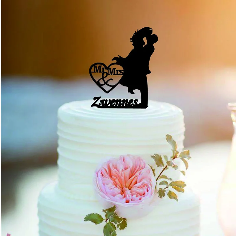 Personlized Mr And Mrs Wedding Cake Topper ,Customized Bride And Groom glitter Cake Topper,Love coupon glod cake topper