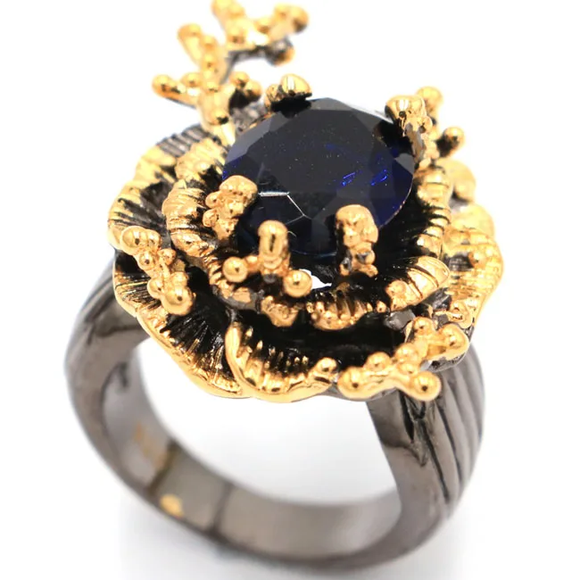 Кольца из серебра и золота 32x22 мм зеленый голубой топаз 18 4 г|silver ring|ring ringgarnet gold |