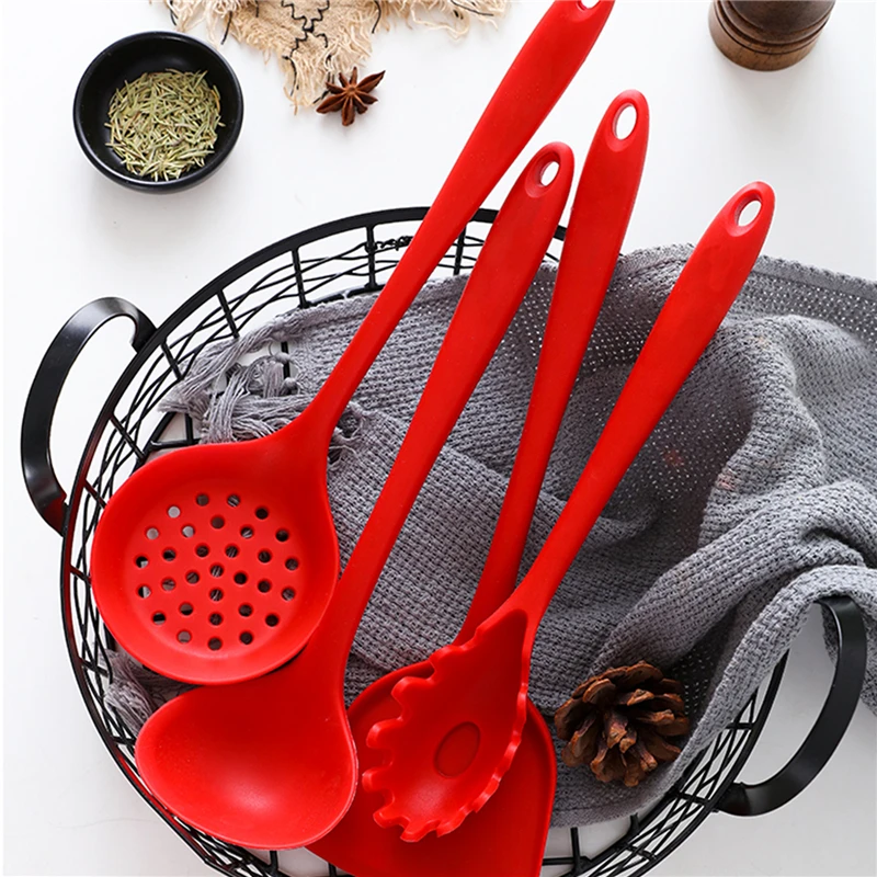 

Cooking Baking Tool Sets Silicone Spatula Soup Spoon Powder Fish Salad Spoon Quality Rice Spoon with Kitchen Rotating Stand