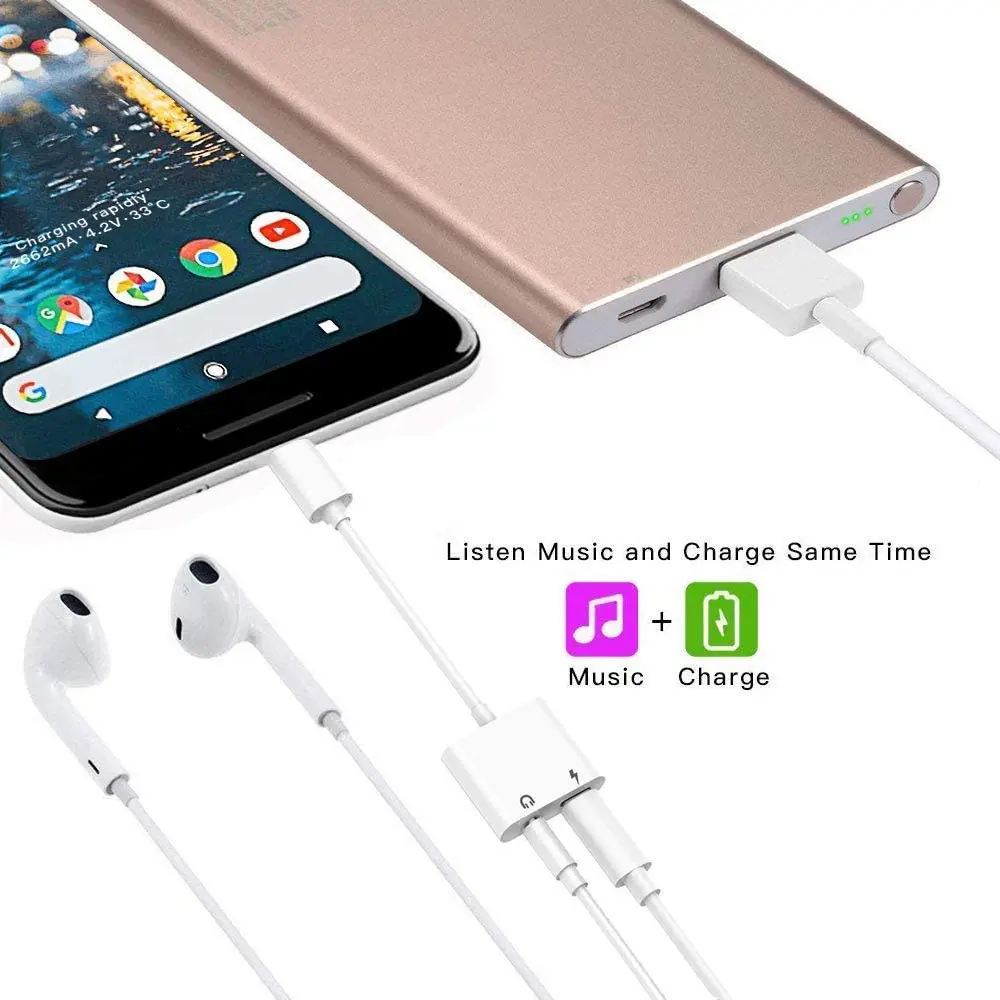 Адаптер с USB C на 3 5 мм 2 в 1 разъем для наушников типа и зарядный адаптер