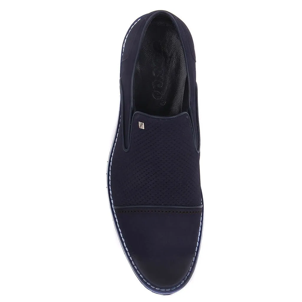 Fosco-Navy Blue Nubuck Men Casual Shoes New Oxfords Leather Fashion Slip On Formal Business Wedding Dress Free Shipping | Обувь