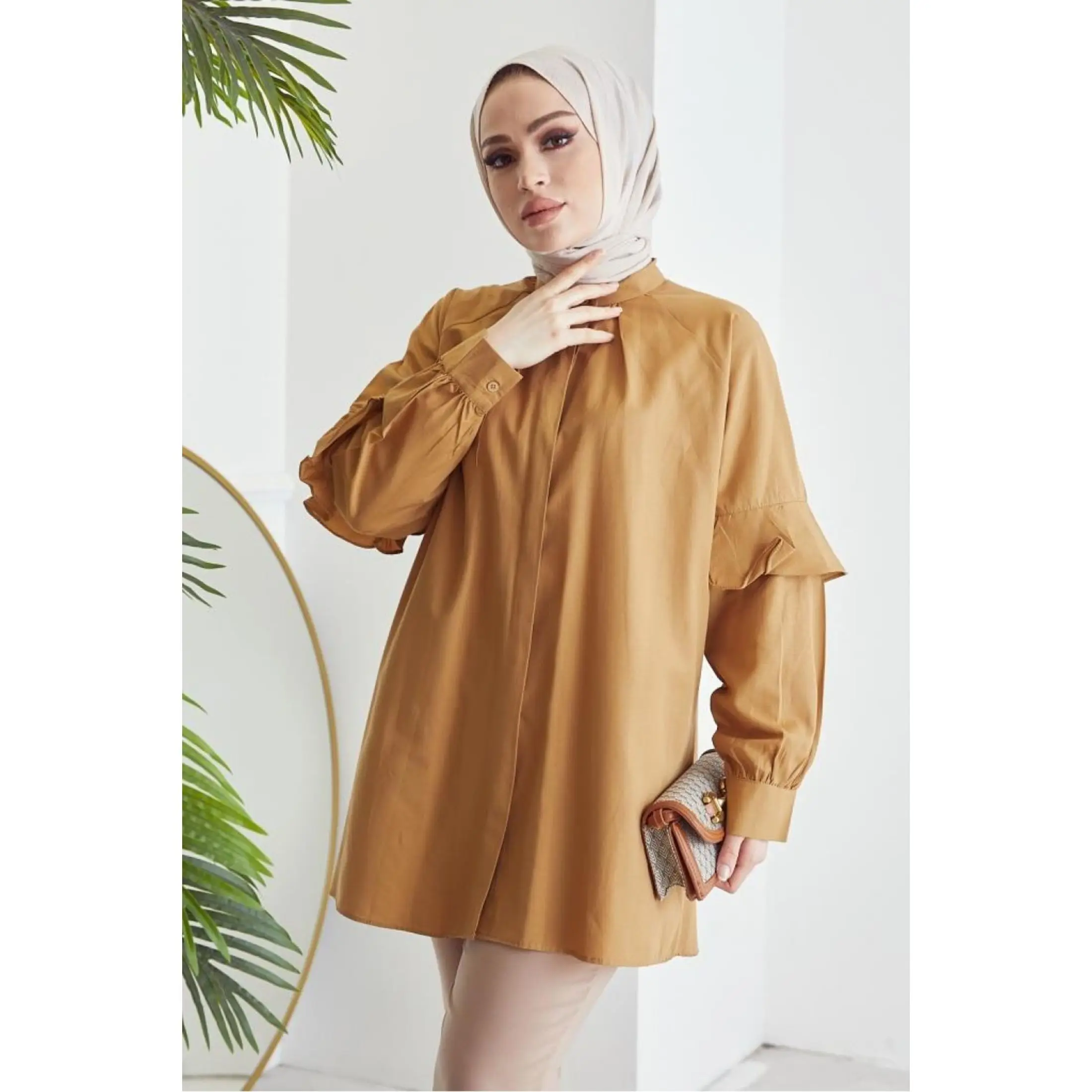 Muslim Tunic Women Long Sleeve Plus Size Tops Abaya Dubai Vintage Blouse Plaid Summer Spring Warm Shirt Skirts Clothes Ladie