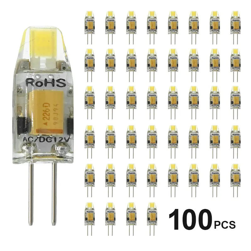 100 шт./лот AC/DC 12V G4 COB светодиодный светильник 3W затемнением 360 Угол луча люстра