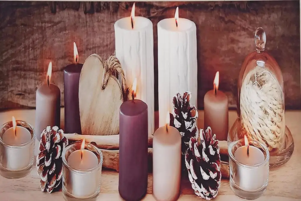 

Burning Candle Look LED Light Canvas Painting