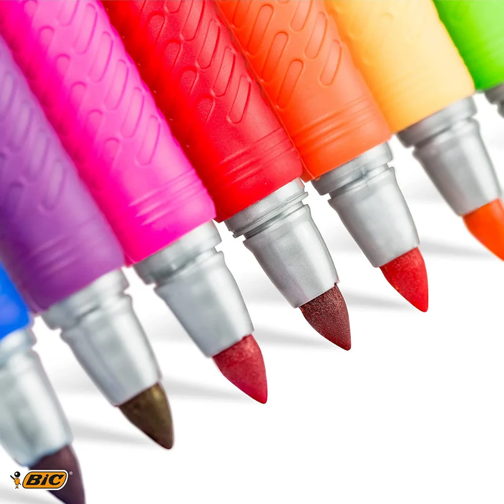 Bic 12-24 цвета FineLiner Brush Art Markers Pen акварельные ручки для рисования живопись