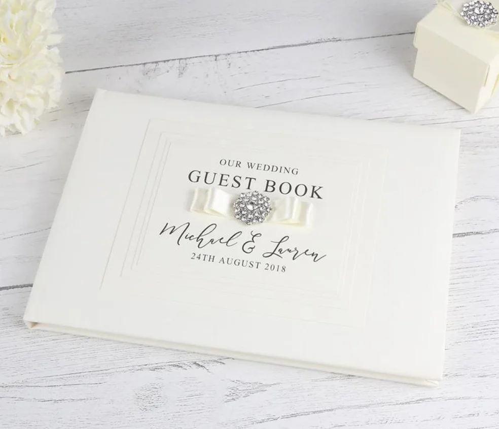 Заказной Диамант кластер Гостевая книга слоновая кость Персонализированная