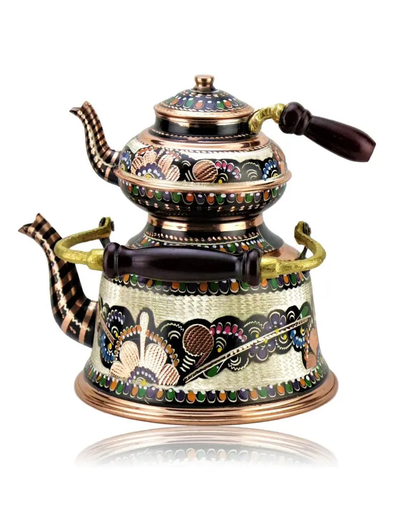 Rose Flowers Basswood Copper Teapot