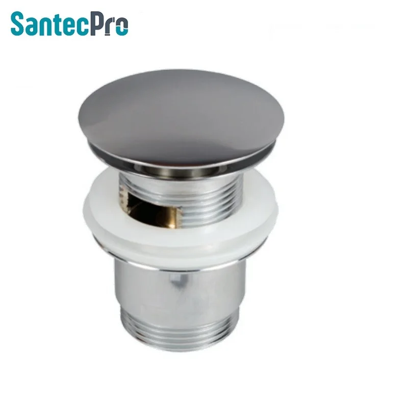 Донный клапан сифона для умывальника с переливом SantecPro клик-клак большой