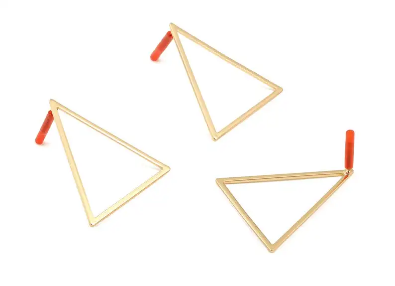 

Brass Triangle Earring Post - Brass Triangle Stud - Gold Tone Plated Brass - Jewelry Supplies - 4Pcs/Lot - 36x30.51x1mm - PP3032