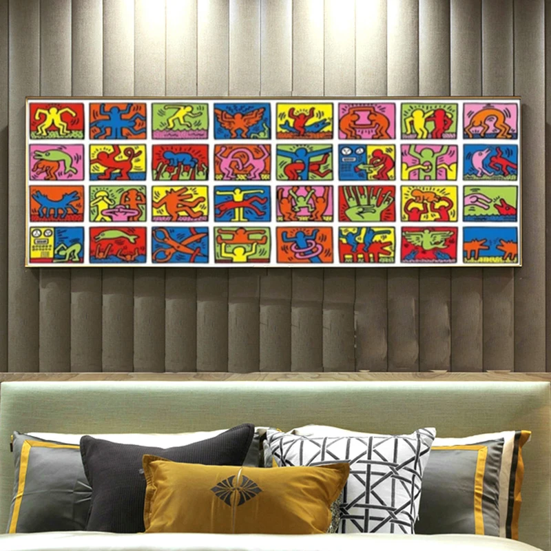 

Keith Artwork Prints On Canvas Funny Poster For Living Room Bedroom Home Decor Abstract Colorful Canvas Painting Wall Art Cuadro