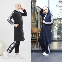 front zippered hijab tracksuit set bottom top new season muslim fashion arabia dubai fashion trends 100 made in turkey
