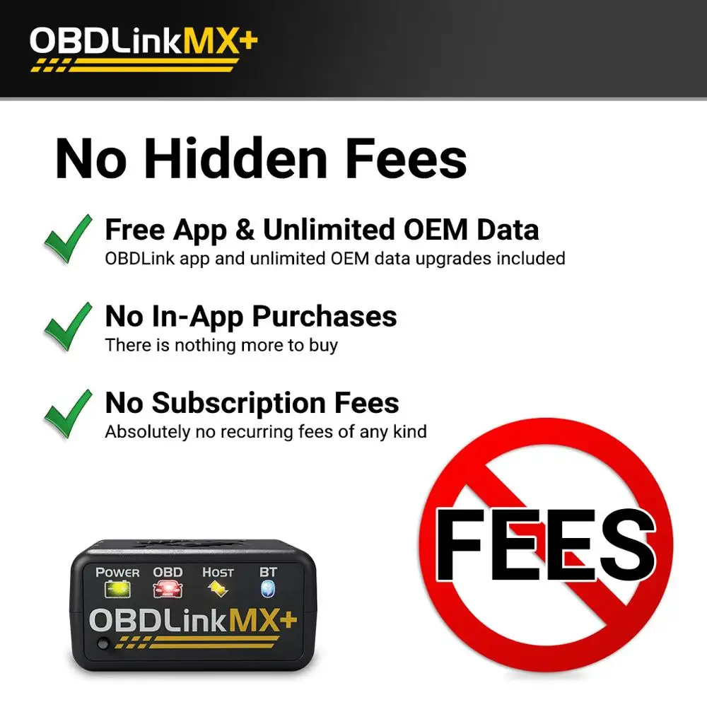 OBDLink LX MX+ OBD2 Scanner ELM327 Diagnostic Scan Tool for iPhone, iPad, Android, Kindle Fire or Windows Device