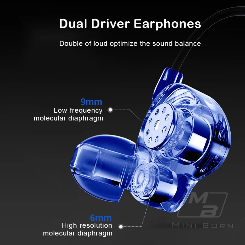

Mini Born In Ear Earphone Stereo Sport Wired Headset HiFi Heavy Bass Sound Noise Earphones Isolating with Microphone