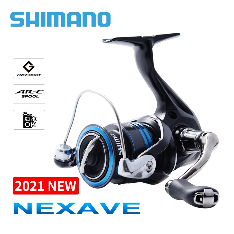 

2021 New SHIMANO NEXAVE Spinning Fishing Reels 1000-5000 3+1BB Max Drag 11kgAR-C Spool G FREE BODY Saltwater Reel Fishing Tackle