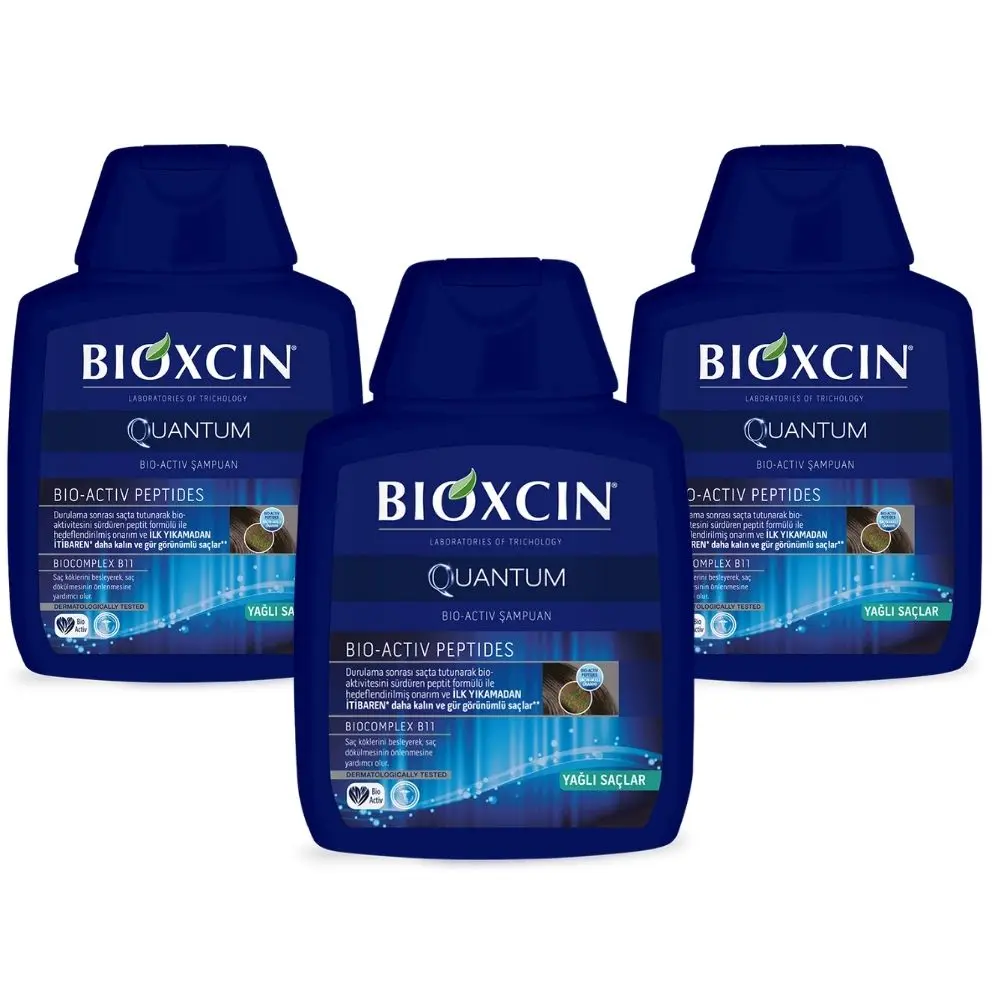 

3 Pieces Bioxcin Quantum Shampoo for Anti-Loss Oily Hair 10fl Oz - 300ml FREE SHIPPING