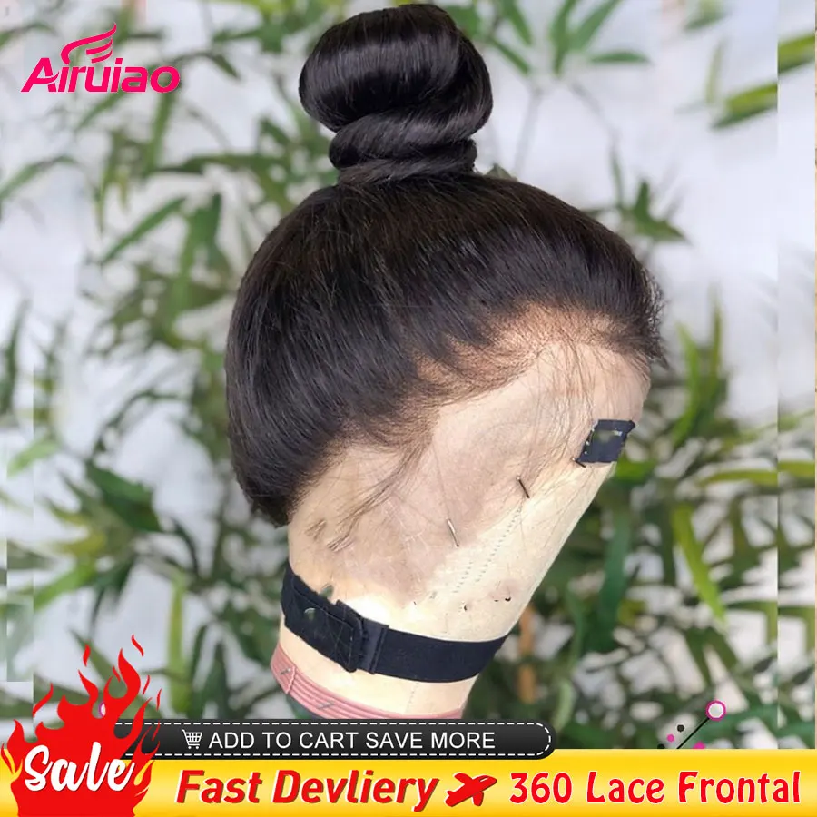 

360 HD Lace Frontal Human Hair Wigs Bone Straight 13X6 Lace Front Wig Remy Pre Plucked Bleached Knots Full Women Closure Wig