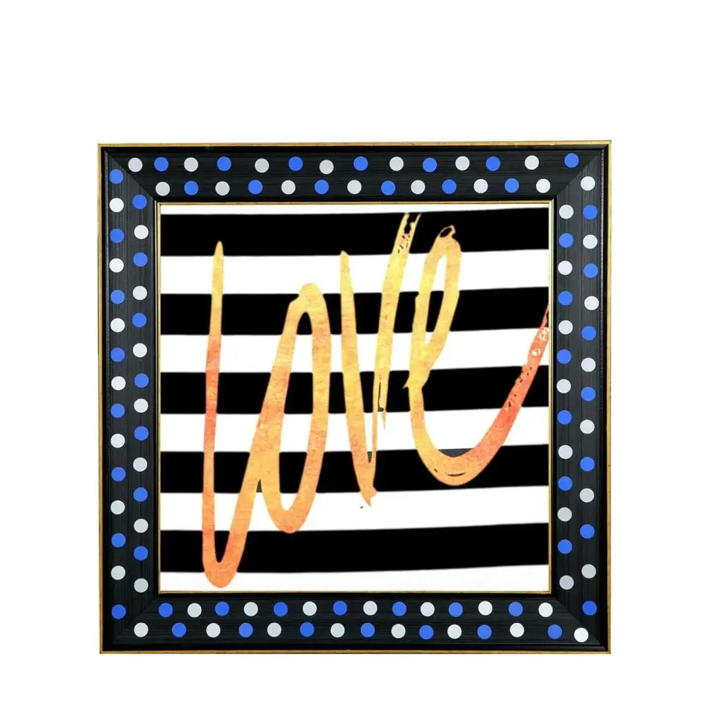 

Canvas Printed Glass Framed Love Black White 51 * 51 cm
