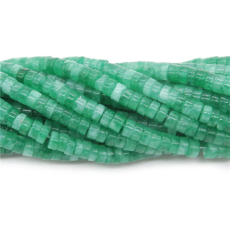 

Natural Stone Green Aventurine Disc Beads Flat Round Heishi Rondelle 4x2mm Jewelry Findings For Making Earrings Bracelet
