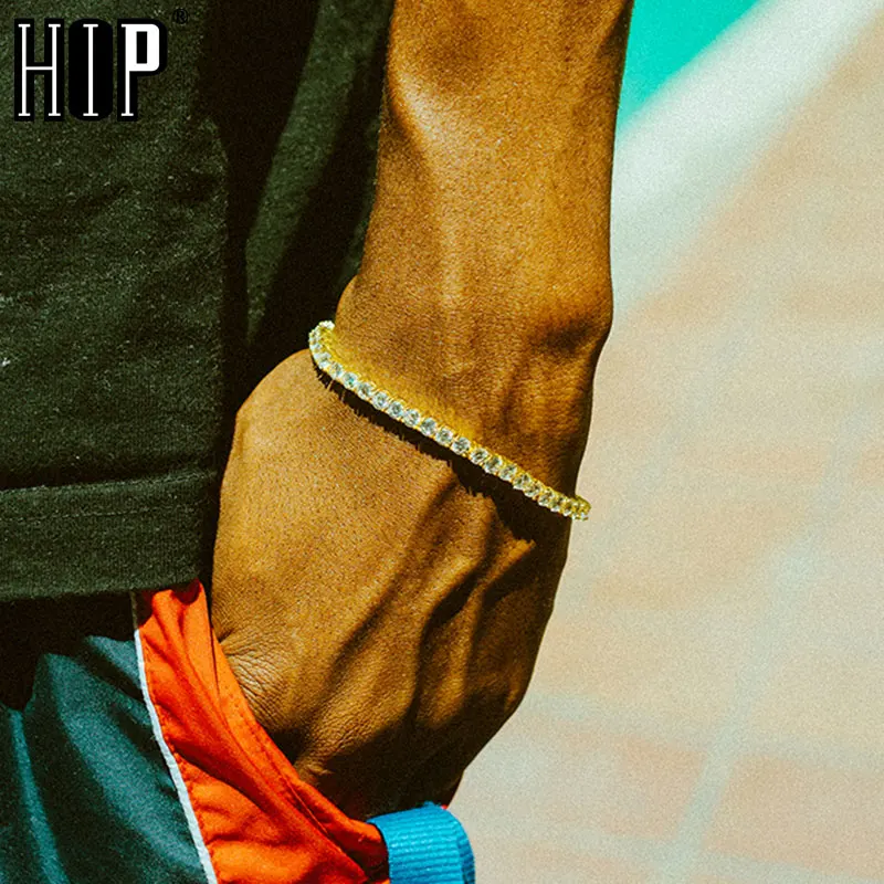 Браслет-цепочка мужской медный с фианитом 3/4/5 мм | Украшения и аксессуары