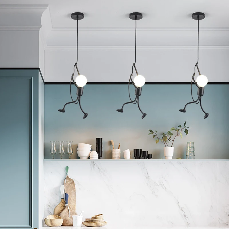 Креативная Современная Подвесная лампа железный мужской художественный