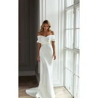 elegant boho wedding dress mermaid sweetheart appliques tea length off theshoulderbridal gown for women custom vestidos de noiva