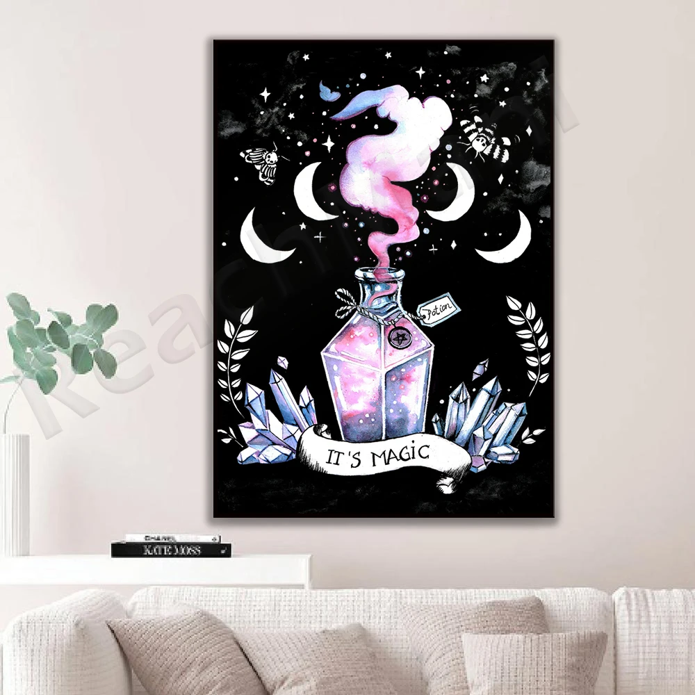 

Potions posters, potions, watercolors, images, impressions, moon phases, witchcraft decoration posters