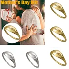Простой дизайн, модное женское металлическое кольцо с буквами, памятная бижутерия на день матери, подарок для мамы, кольцо высокого качества