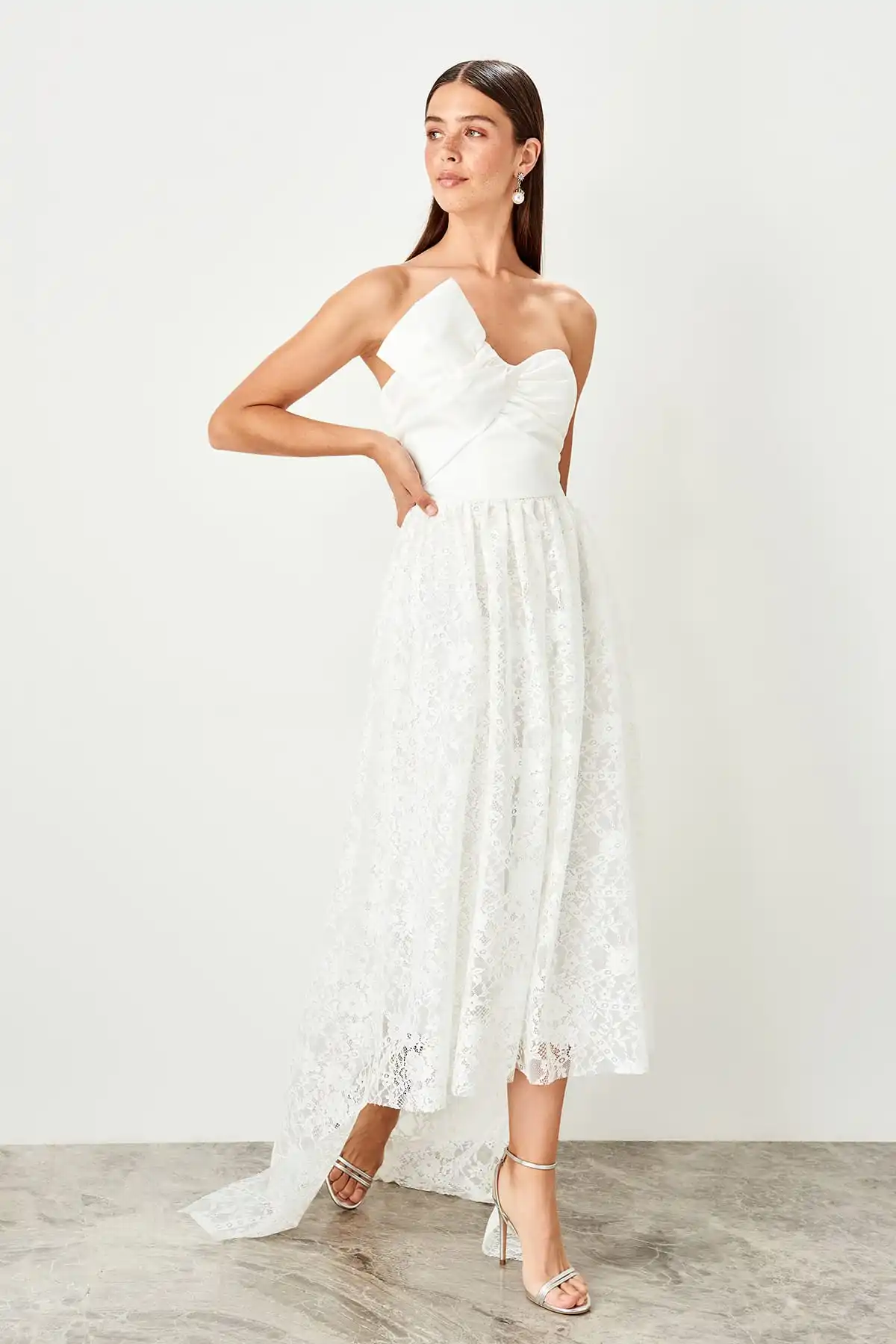 Модное Вечернее платье с воротником TPRSS19VF0049 | Свадьбы и торжества