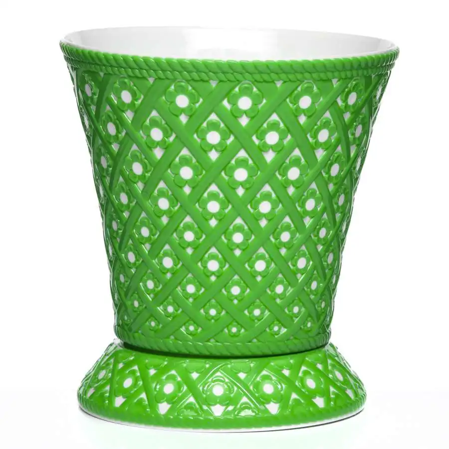 Pot Col. On the leg of Riviera 2 liters (White-Green) | Дом и сад