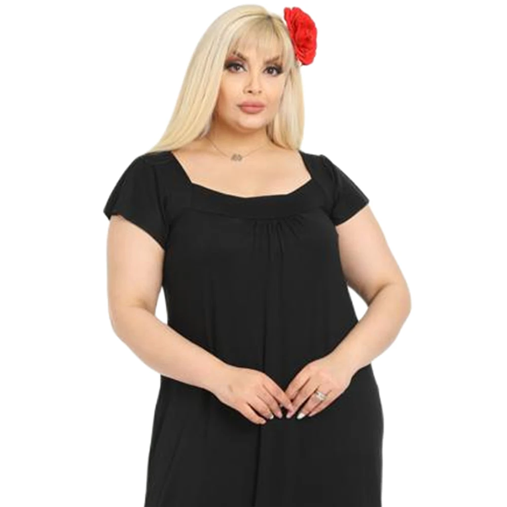 Женское платье большого размера Hanezza модная однотонная летняя одежда 2021 года