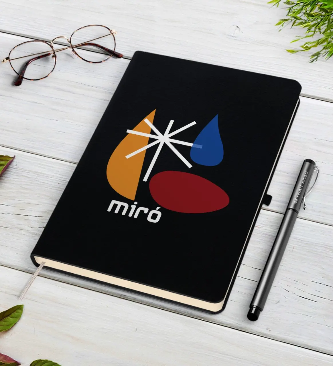 

Personalized Miro Design Black Notebook and Pen Gift Set