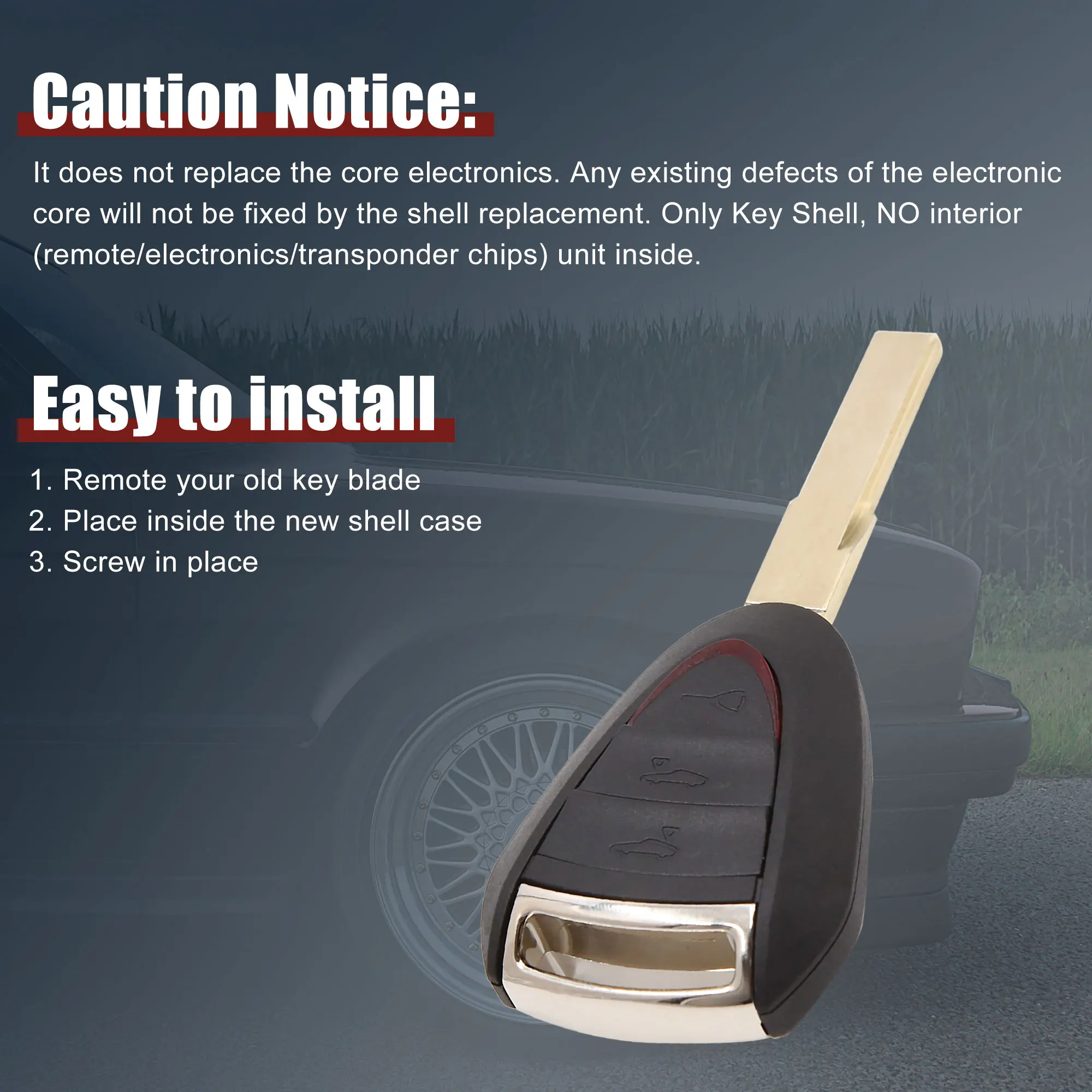 Чехол uxcell для автомобильного пульта дистанционного управления с 3 кнопками