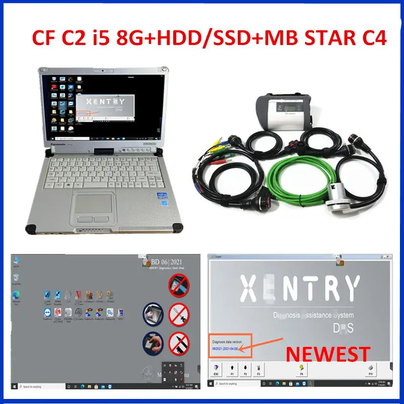 

MB STAR C4 Diagnosis Multiplexer for Benz MB SD Connect C4 Diagnostic Scanner Tool+CF C2 laptop I5 8G with xentry For Benz Cars