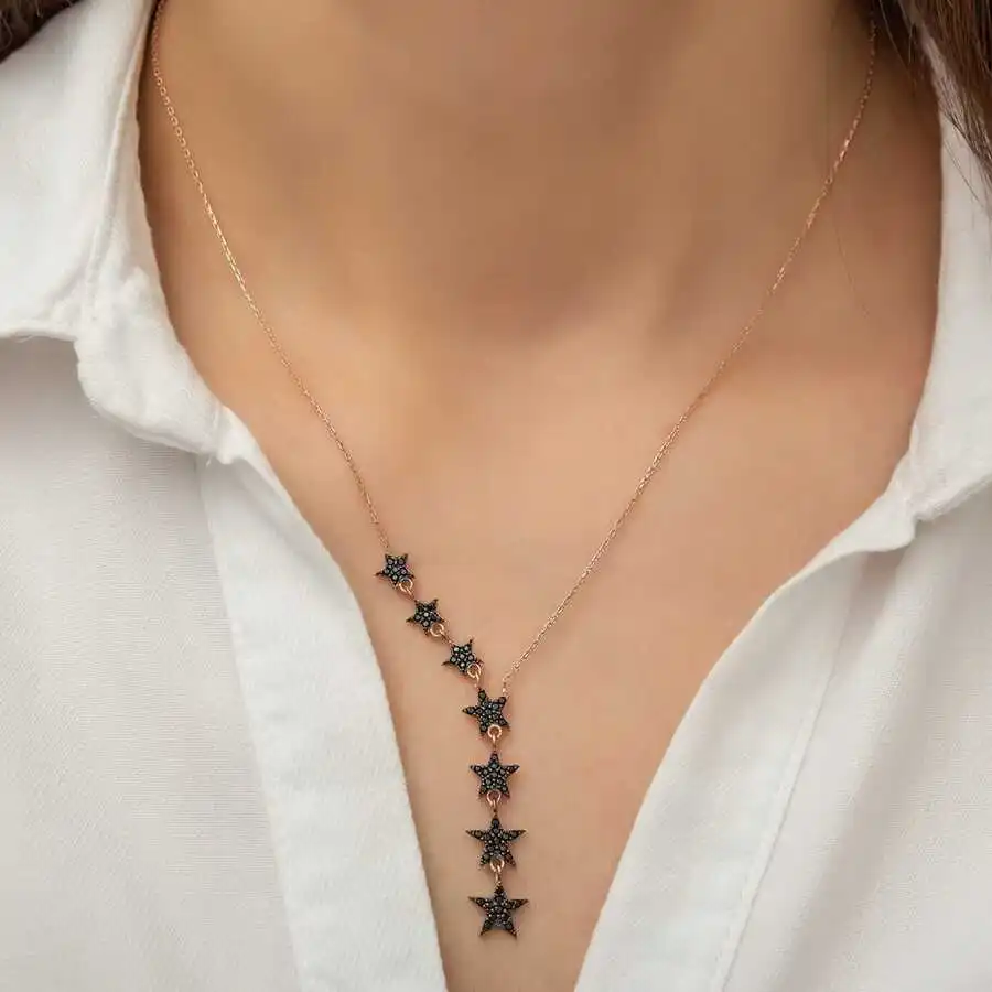 Collier étoile volante en argent Sterling 925 pour femmes, pendentif en pierre de Zircon, précieux, élégant, chaîne de luxe, Cool, cadeau d'anniversaire 2