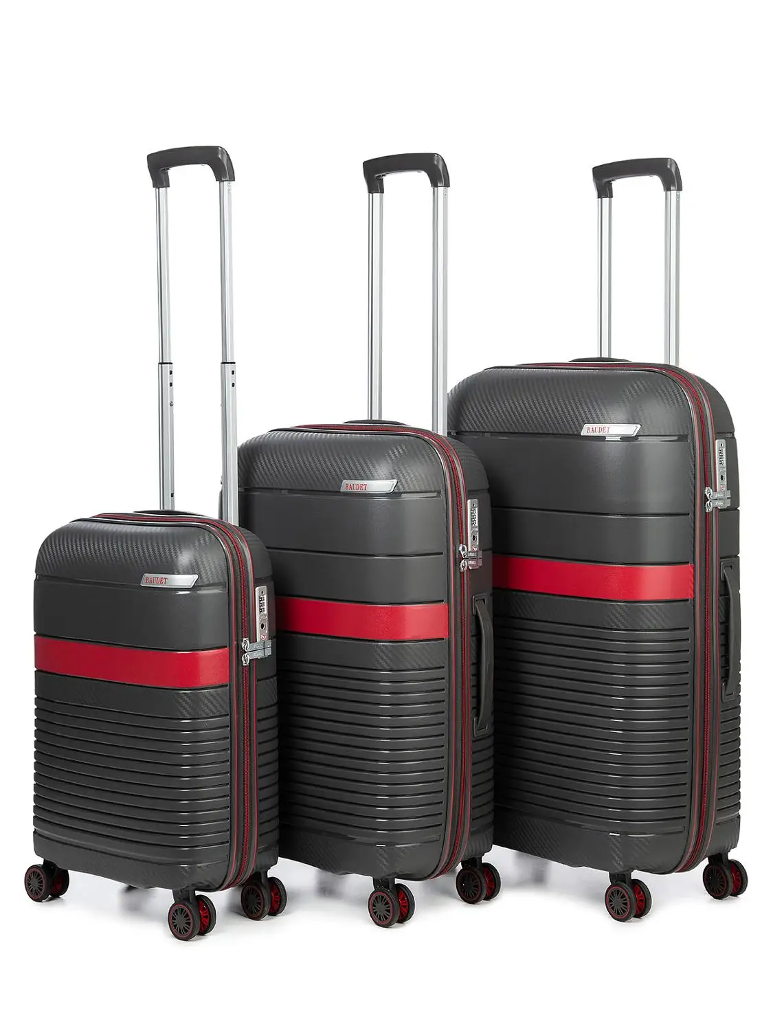 Чемодан пластиковый на четырех колесах BAUDET для ручной клади (размер S) 34 5 л. | Багаж